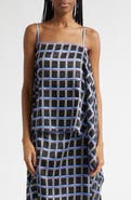EENK Check Slip Drape Silk & Cotton Top