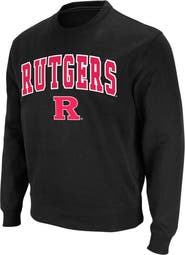 COLOSSEUM Men's Colosseum Black Rutgers Scarlet Knights Arch & Logo Crew Neck Sweatshirt