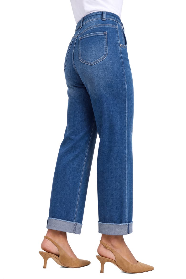 Kasey Stovepipe Seam Detail High Waist Raw Cuff Ankle Jeans, Alternate, color, ANTHURIUM
