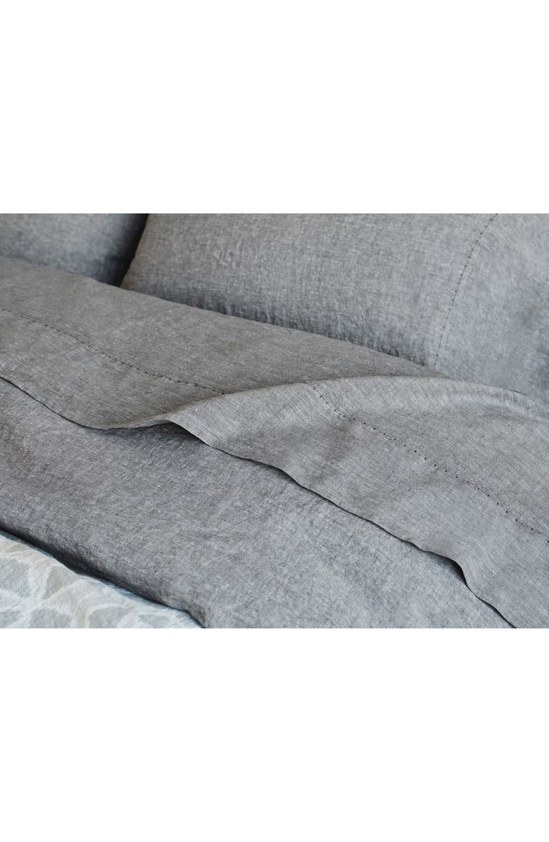 Coyuchi Relaxed Organic Linen Duvet Cover, Alternate, color, Slate Chambray