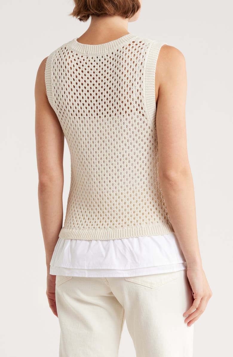 Sanctuary Perfect Mix Cotton Sweater Vest, Alternate, color, Natural White
