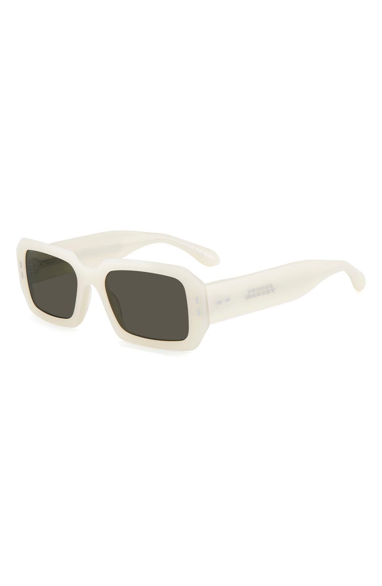 Isabel Marant 53mm Rectangular Sunglasses, Alternate, color, Pearl White/ Grey