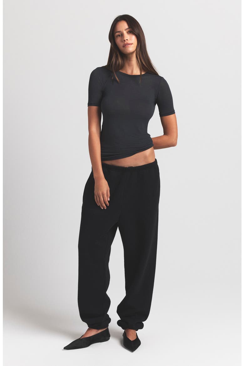 Sheer Modal Long T-Shirt, Alternate, color, ONYX