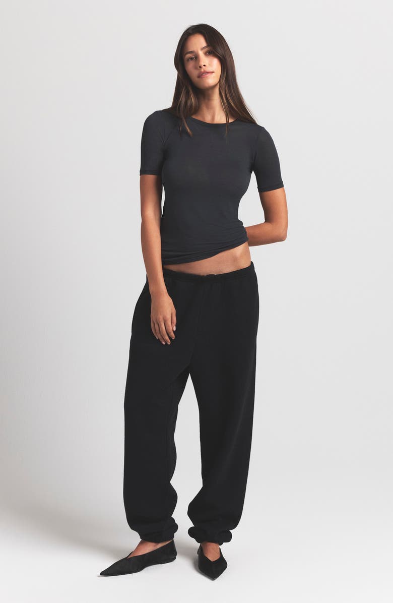 SKIMS Sheer Modal Long T-Shirt, Alternate, color, Onyx