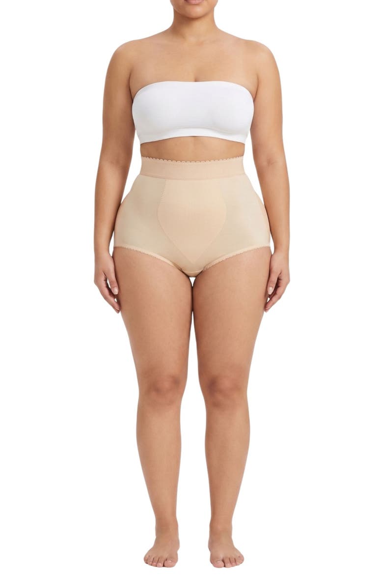 High Waist Padded Panty with Removable Pads, Alternate, color, Beige