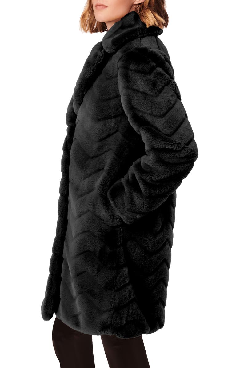 Bernardo Faux Fur Coat, Alternate, color, Black