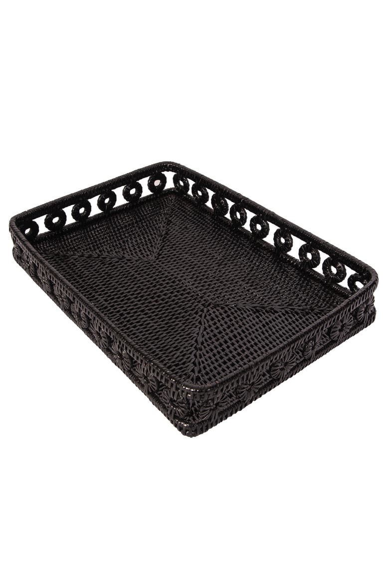 Artifacts Rattan Inna Design Rectangular Tray, Main, color, Tudor Black