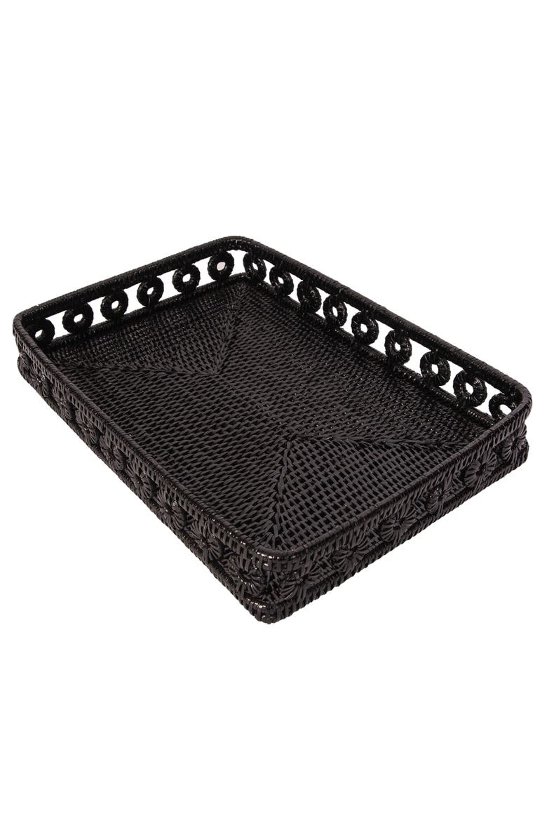 Artifacts Trading Company<sup>™</sup> Artifacts Rattan Inna Design Rectangular Tray, Main, color, Tudor Black