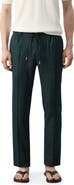 MANGO Slim Fit Drawstring Linen Blend Pants