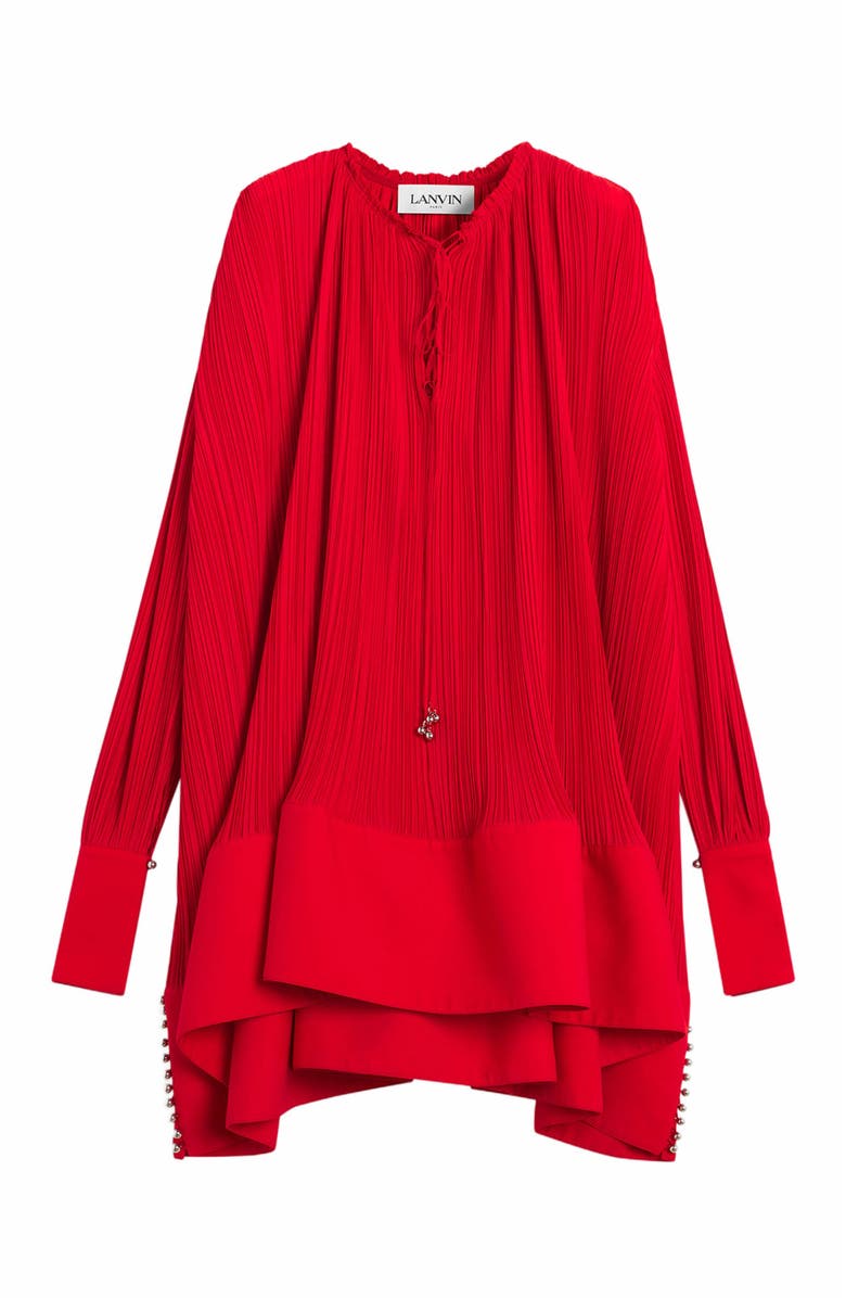 Lanvin FLARED PLEATED DRESS, Alternate, color, 