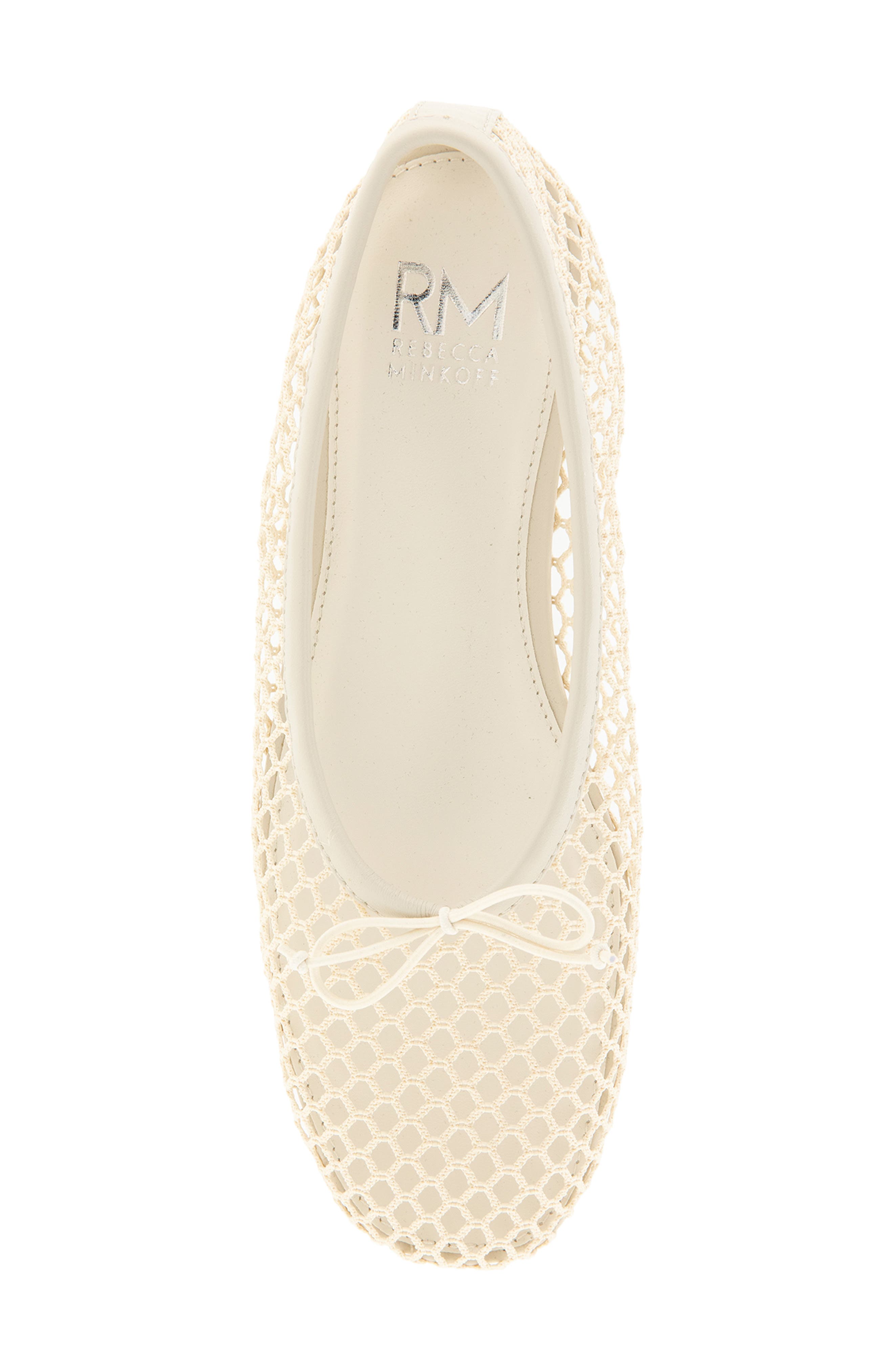 Bunny Mesh Ballet Flat, Alternate, color, OFF WHITE