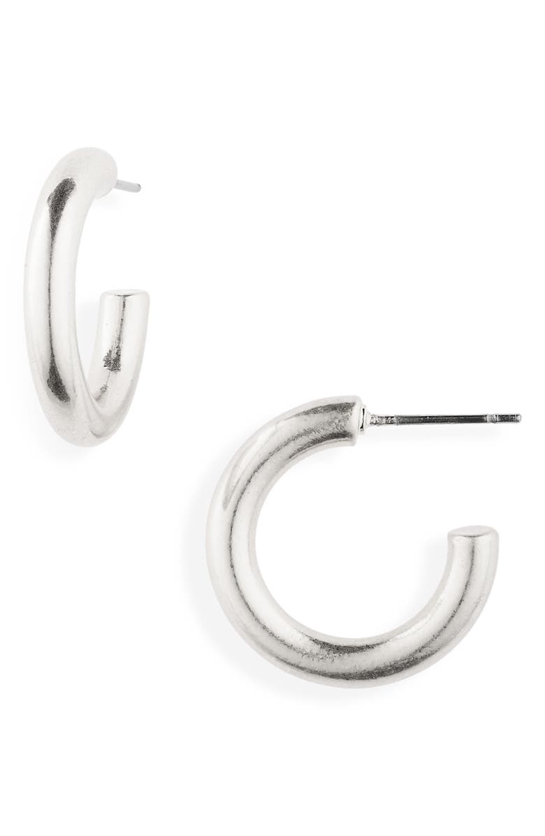 Madewell Small Chunky Hoop Earrings, Main, color,