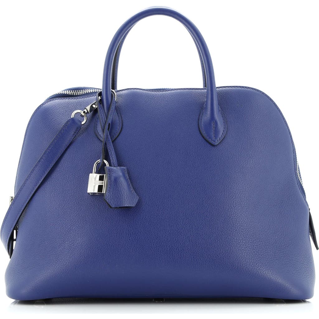 Pre-owned Hermes Hermes Bolide 1923 Bag Evercolor 30 In Blue