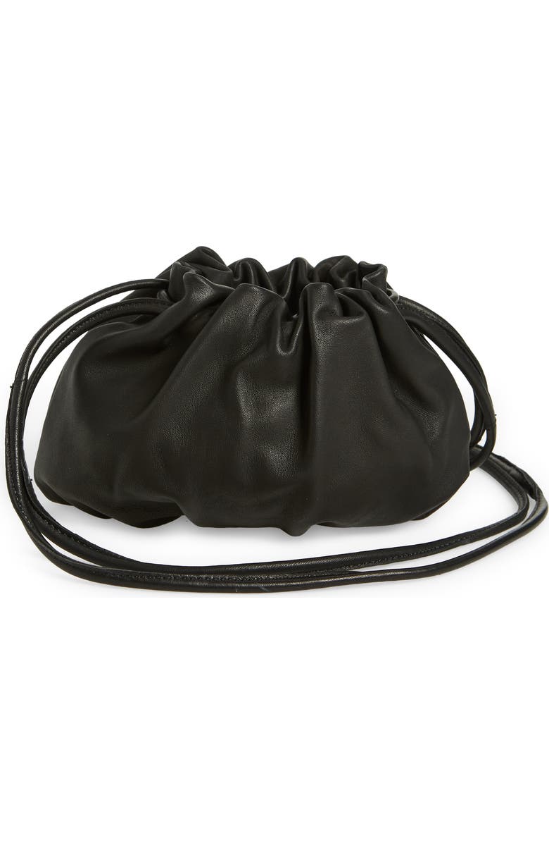 Topshop Leah Leather Drawstring Crossbody Bag, Alternate, color,