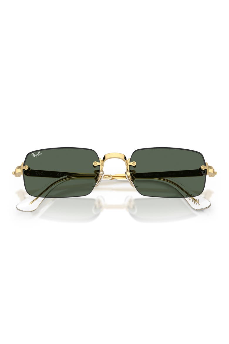 54mm Polarized Rectangular Sunglasses, Alternate, color, ARISTA / DARK GREEN