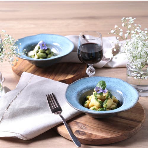 Porto Brasil Dessert/deep Rim Plate Set Of 4 In Blue