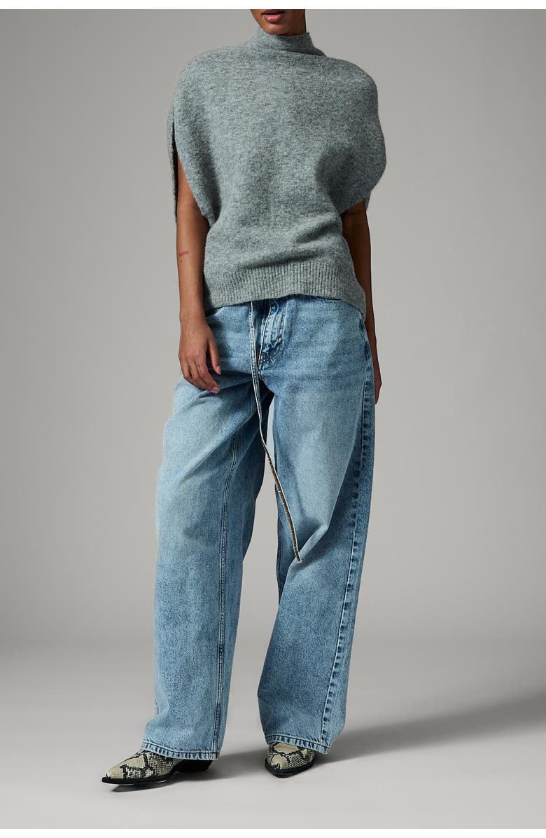 Day Frodie Mock Neck Draped Vest, Alternate, color, Grey Melange