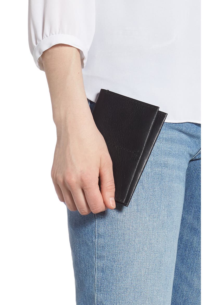 The Leather Passport Case, Alternate, color, TRUE BLACK
