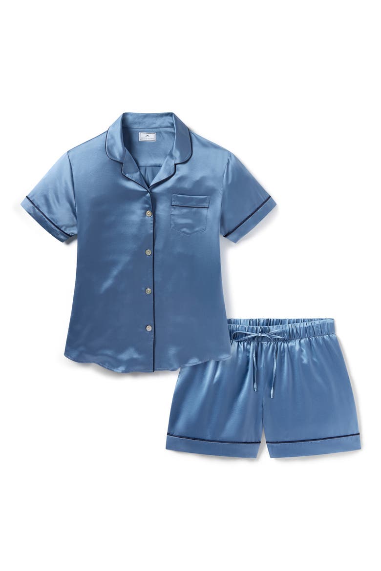 Mulberry Silk Short Pajamas, Alternate, color, BLUE