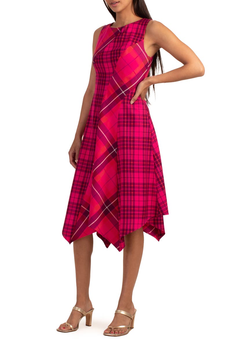 Trina Turk Saturn Plaid Sleeveless Midi Dress, Alternate, color,