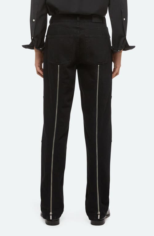 Helmut Lang Exposed Back Zip Detail Carpenter Jeans In Black