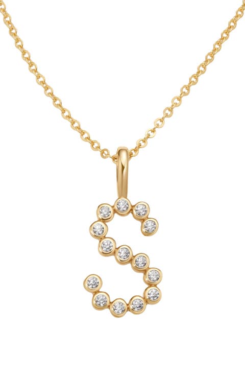 CZ Poppy Initial Necklace