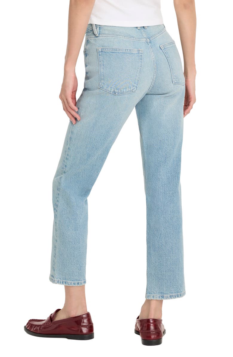 Good American Good Icon High Waist Ankle Straight Leg Jeans, Alternate, color, Indigo1137