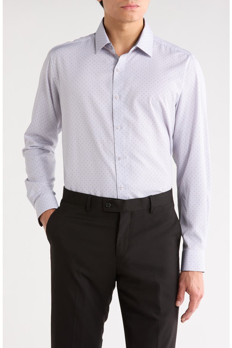 Slim Fit Performance 4-Way Stretch Dress Shirt, Main, color, WHITE