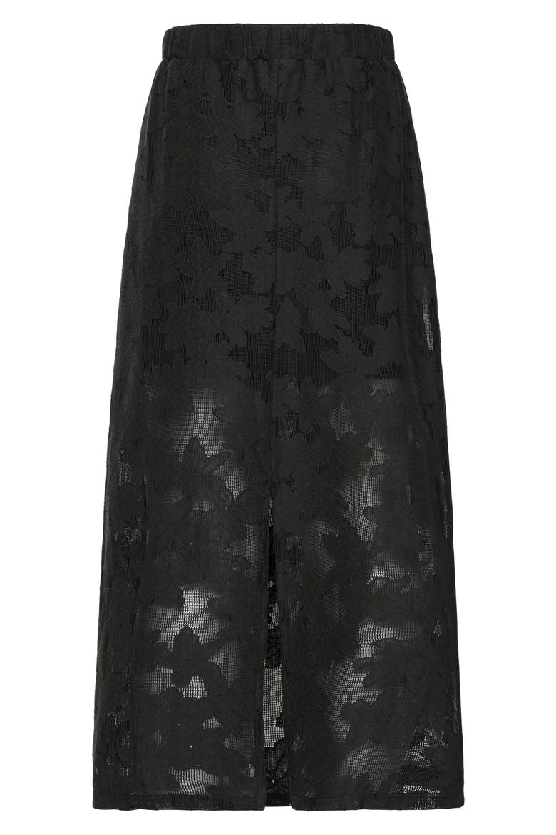 Lace Maxi Skirt, Alternate, color, BLACK