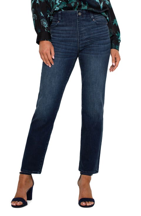 Gia Glider Pull-On Crop Flare Jeans (Warner Lake) (Petite)