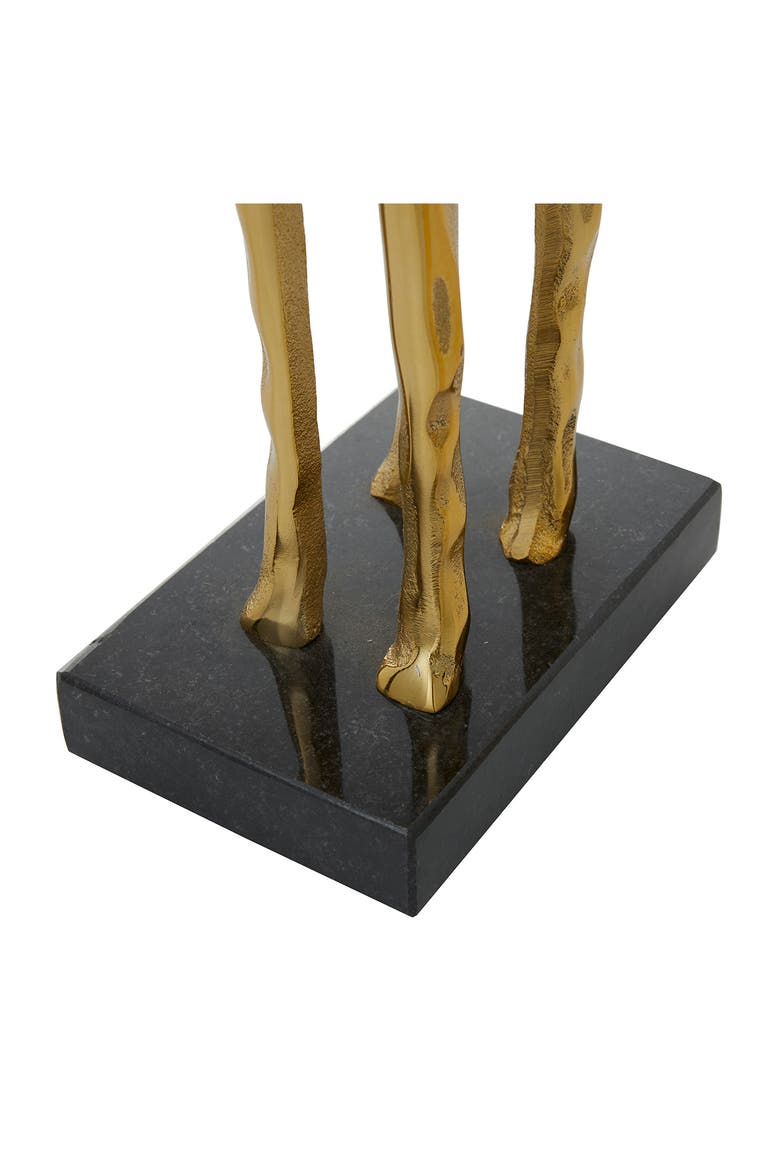Goldtone Aluminum Contemporary Giraffe Sculpture - Set of 2, Alternate, color, GOLD