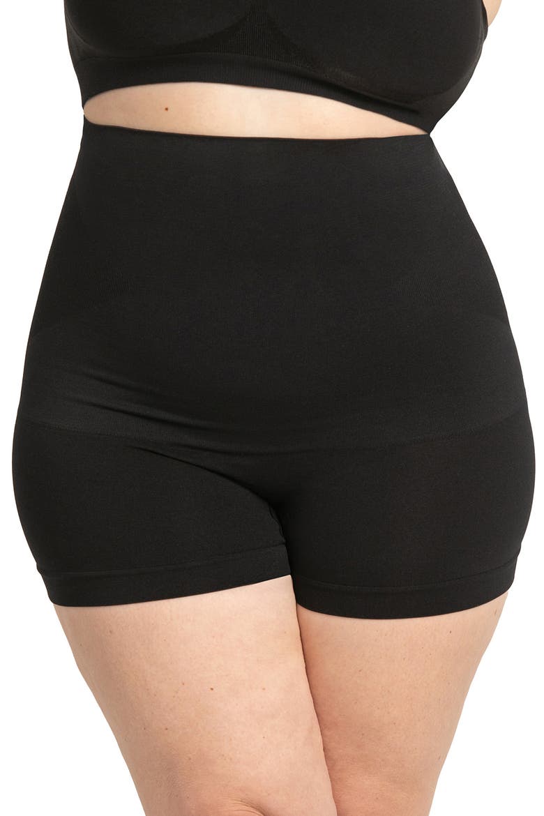 High Waist Shaper Boyshorts, Main, color, BLACK