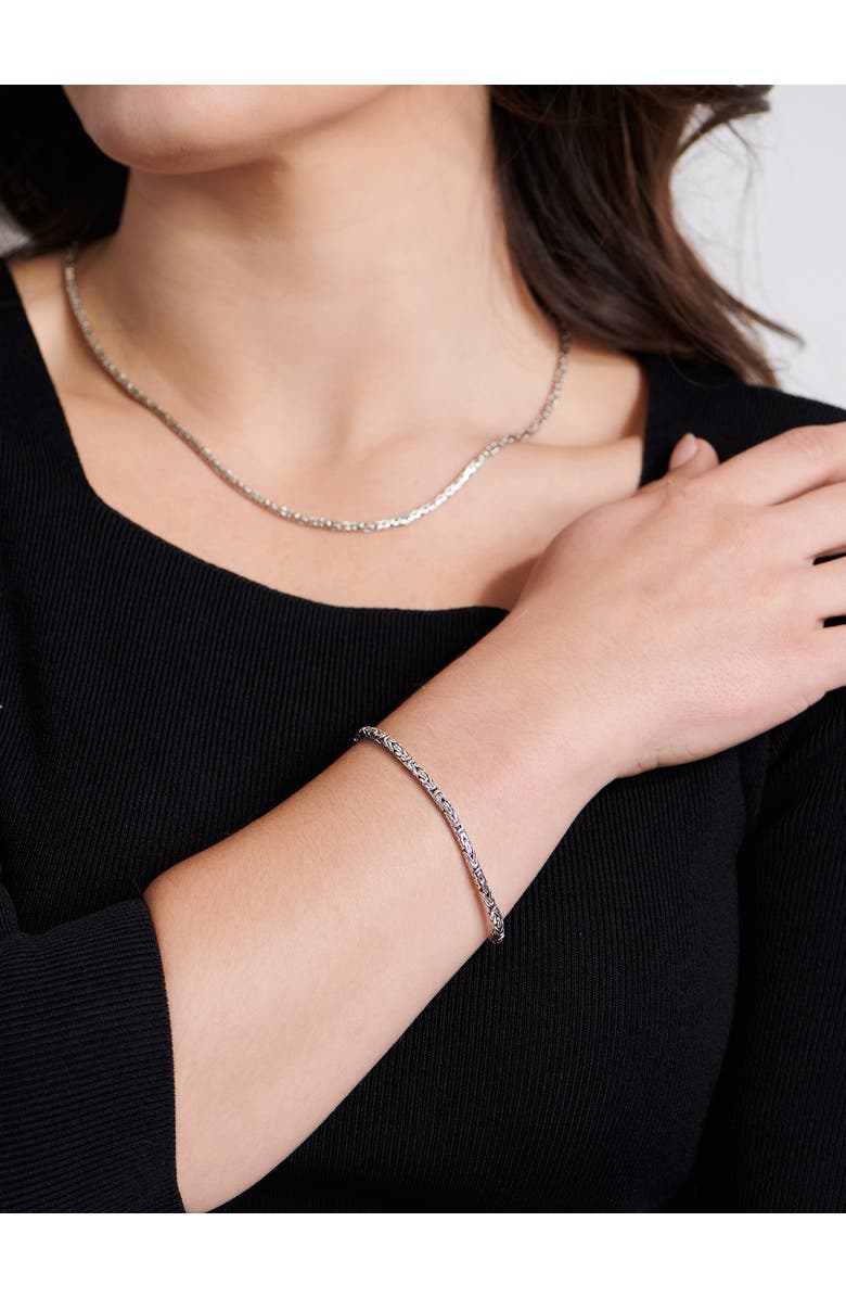 DEVATA Borobudur Round 3mm Chain Bracelet in Sterling Silver, Alternate, color, Silver