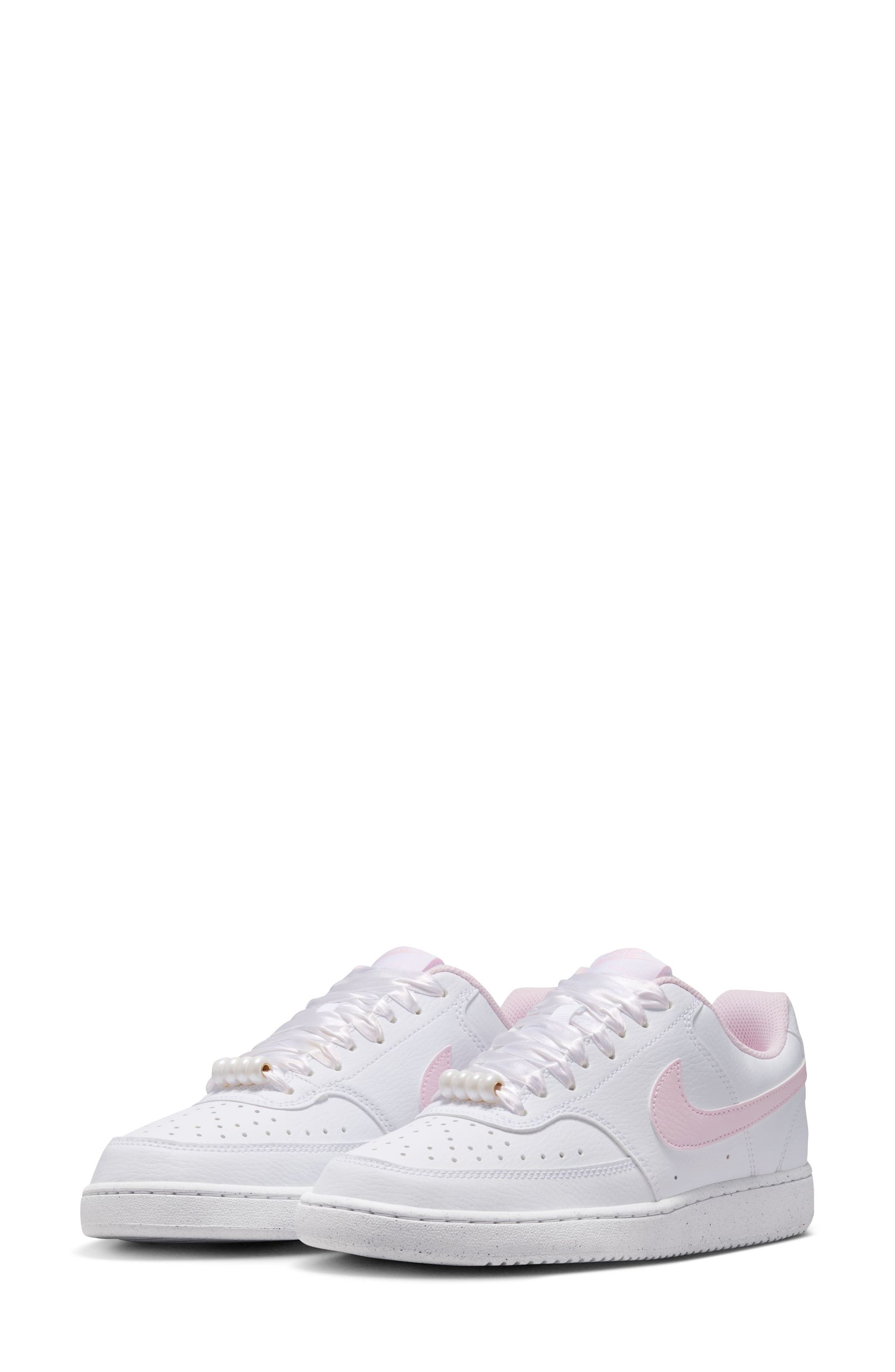 Nike Court Vision Low Sneaker, Main, color, White/ Pink Foam