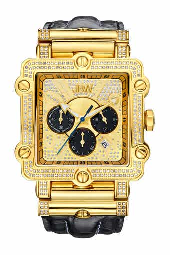 JBW Phantom Leather Strap Diamond Chronograph Watch, 46mm