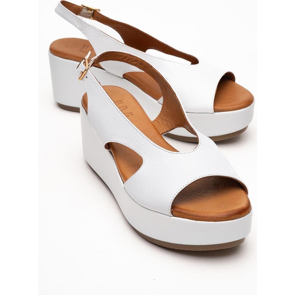 Forever & Always Shoes Brad Leather Platform Sandal In White