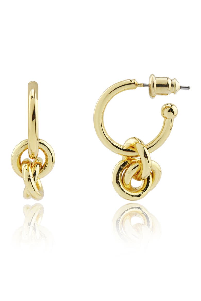 Knot & Chain Drop Earrings, Main, color, GOLD