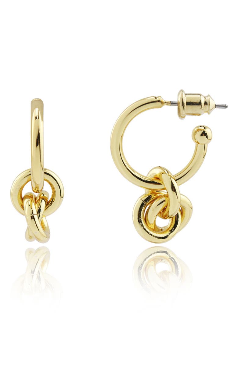 REBL Knot & Chain Drop Earrings, Main, color, Gold