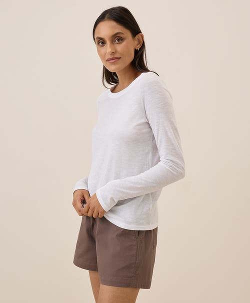 Pact Organic Cotton Featherweight Slub Long Sleeve Tee In White