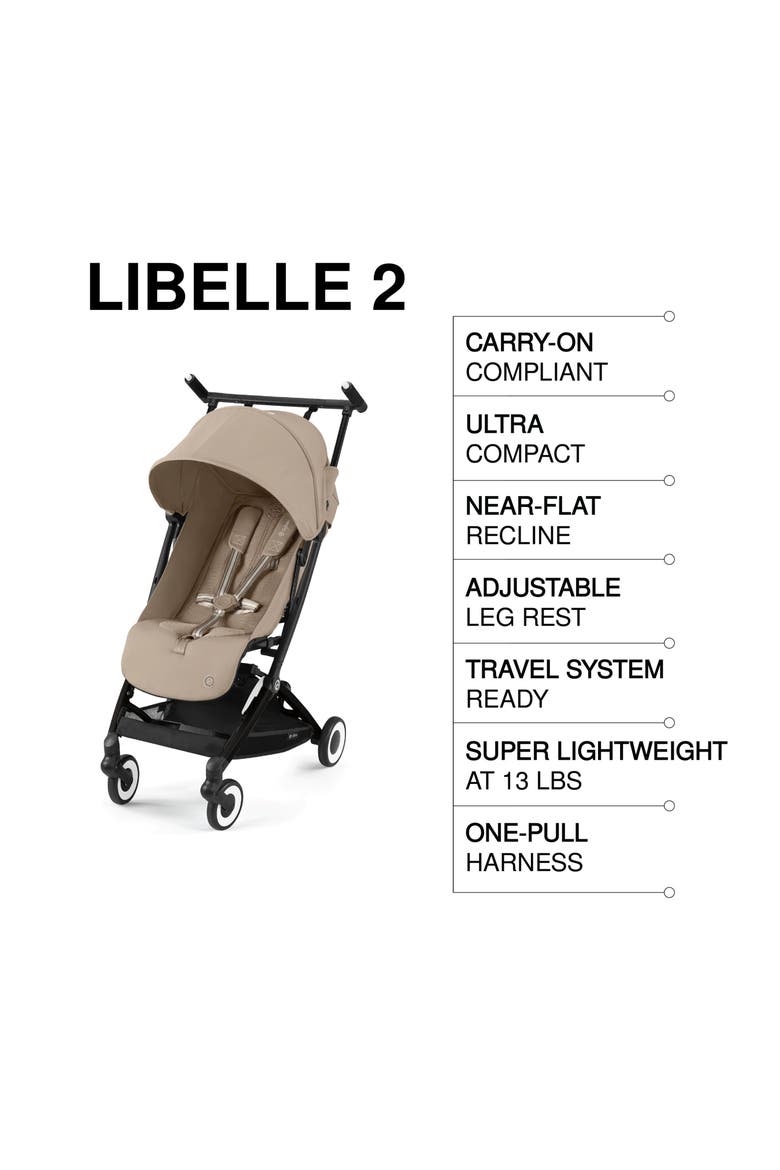 Libelle 2 Ultracompact Lightweight Travel Stroller, Alternate, color, ALMOND BEIGE