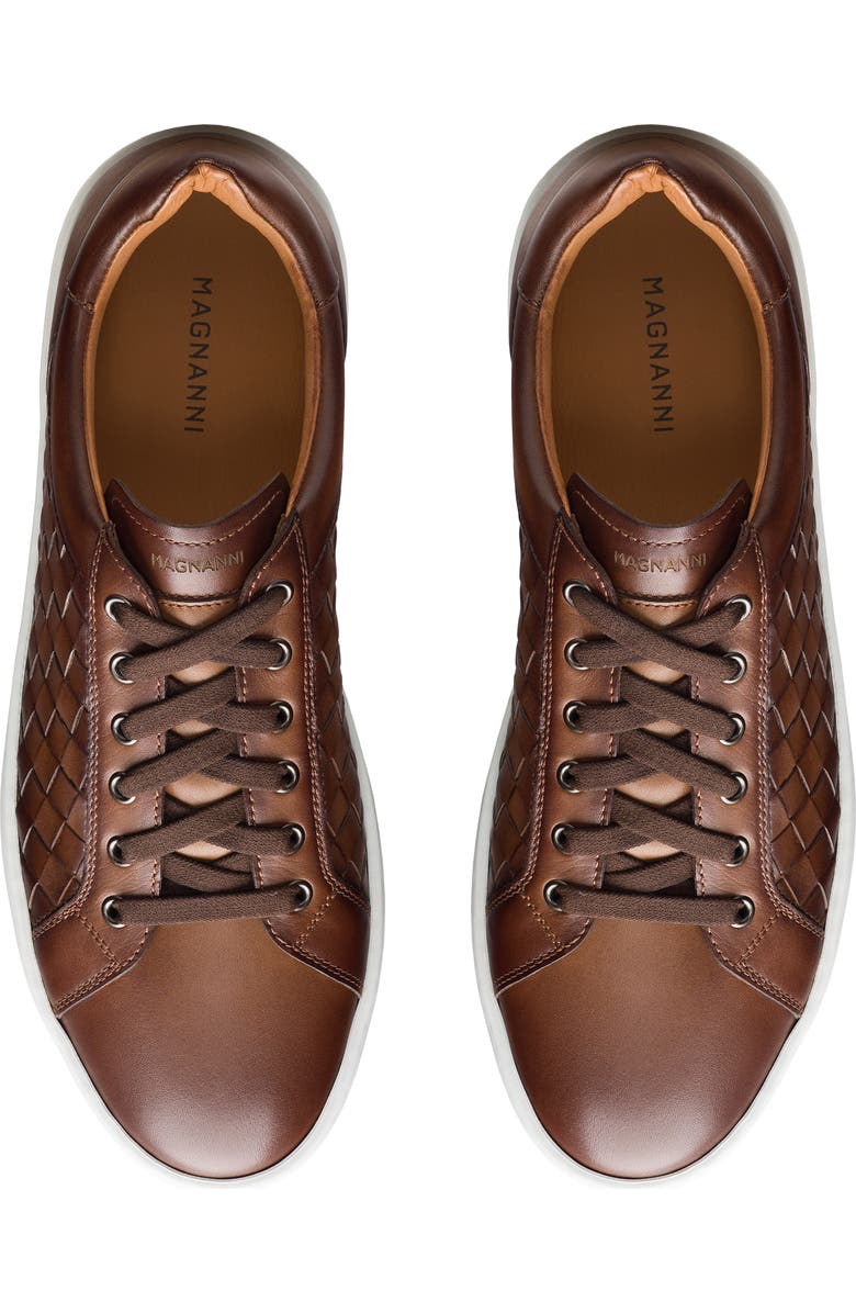 Magnanni Cote Lo Woven Leather Sneaker, Alternate, color, Tabaco