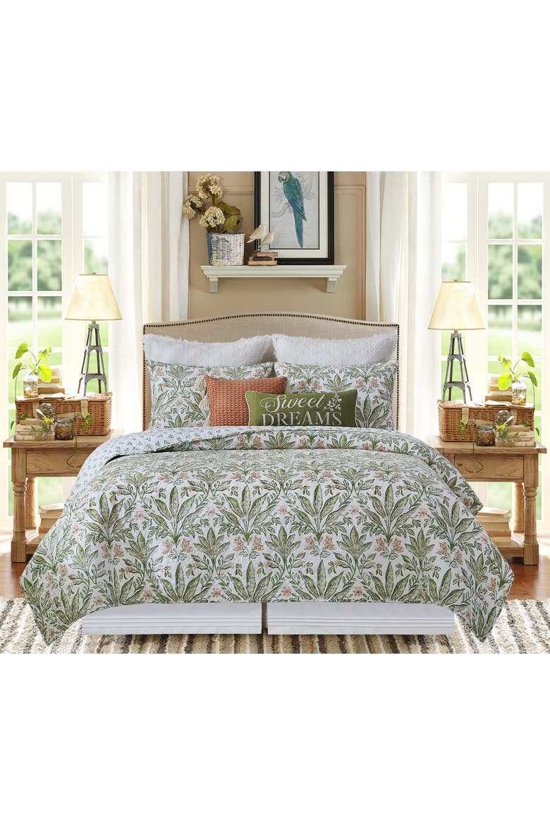 Lana Palms Quilt Bedding Collection, Alternate, color, Green