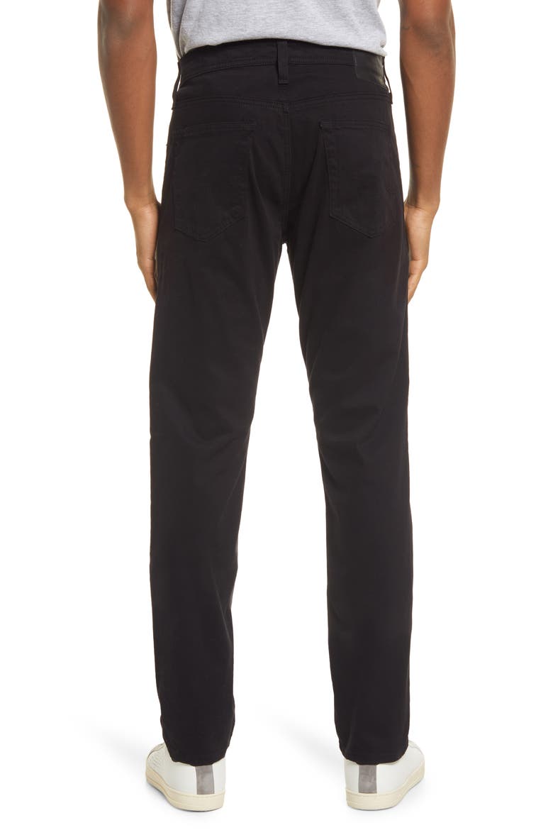 Everett Stretch Sateen Slim Straight Pants, Alternate, color, SUPER BLACK