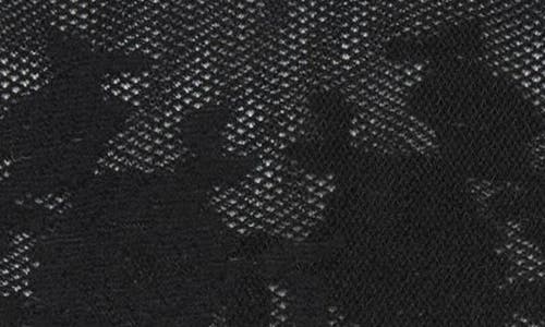 Mango Floral Jacquard Tights In Black