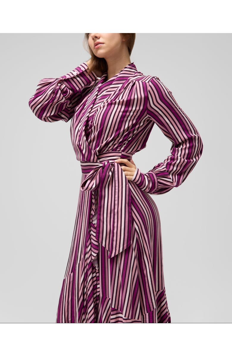 Le Fafo Striped Maxi Wrap Dress, Alternate, color, Striped Pink