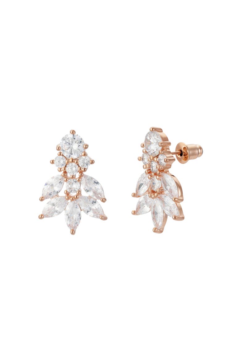 Carla Crystal Stud Earrings, Main, color, Rose Gold