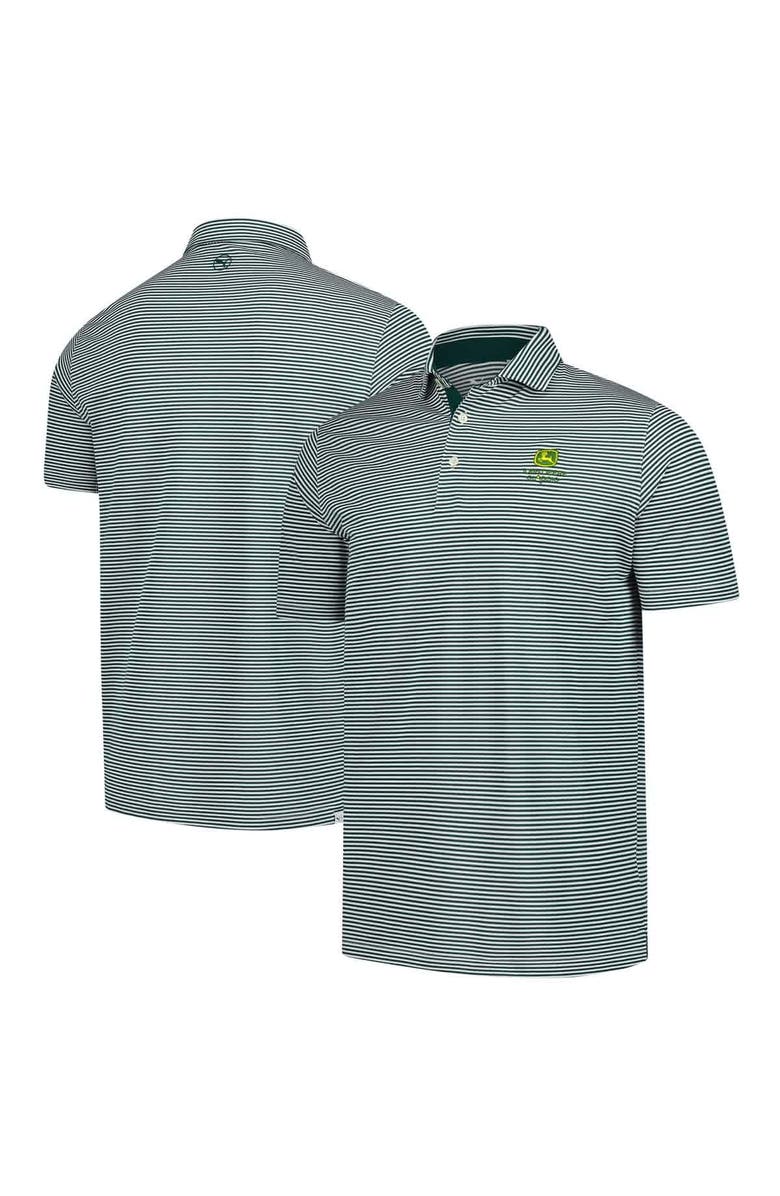 PUMA Men's Puma Hunter Green John Deere Classic Isle Pique Polo, Main, color,