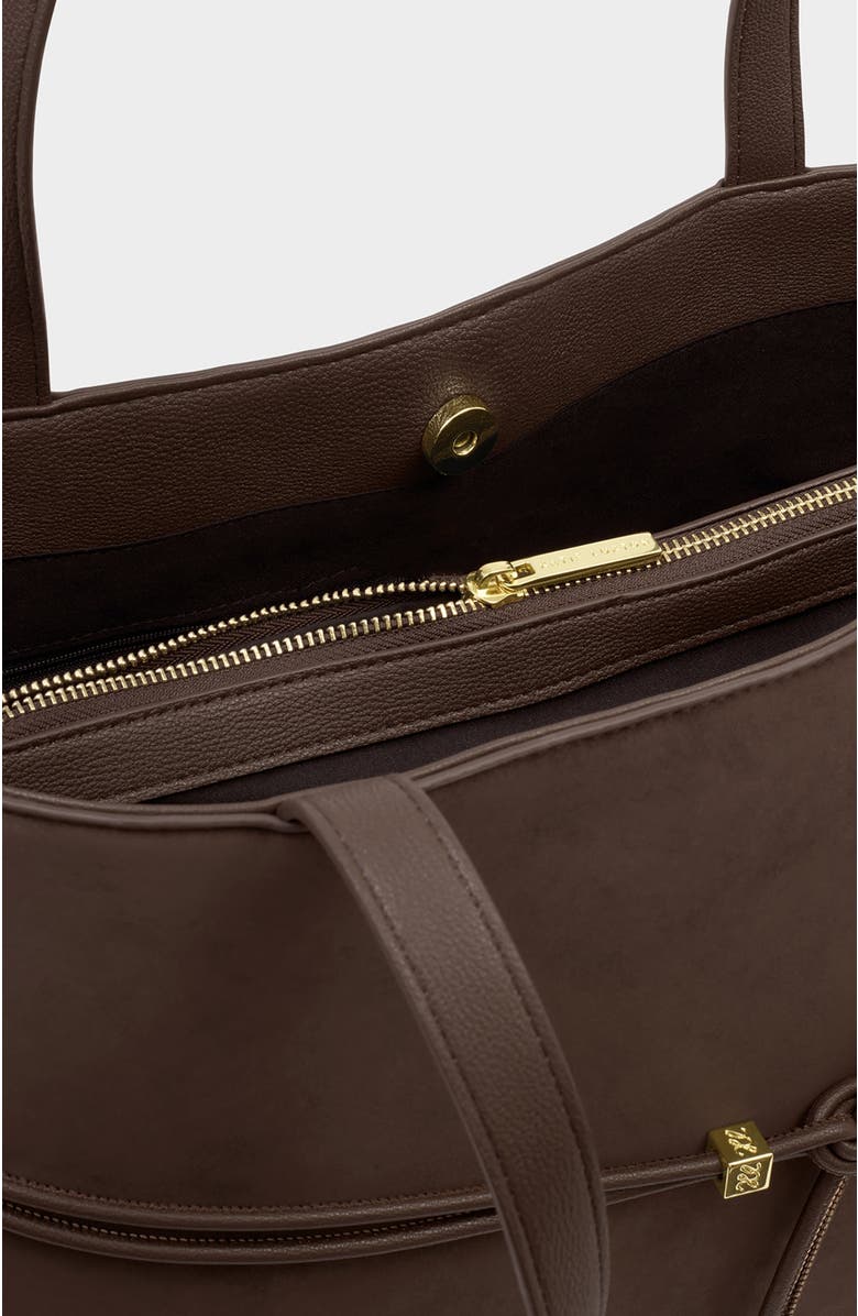 Katie Loxton Lori Suedette Tote Bag, Alternate, color, Chocolate