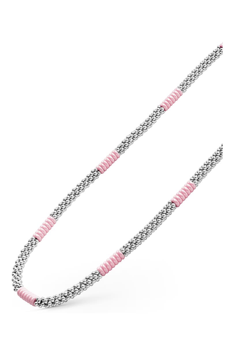 Pink Caviar Ceramic Station Necklace, Alternate, color, PINK