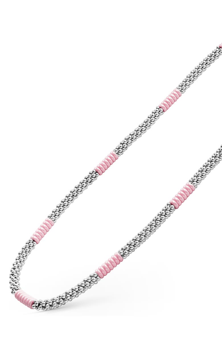 LAGOS Pink Caviar Ceramic Station Necklace, Alternate, color, Pink